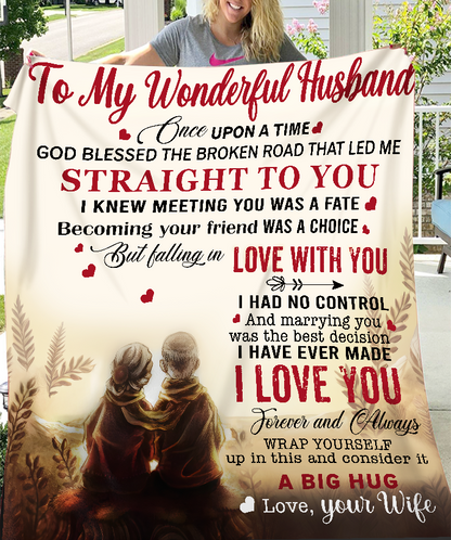 To My Wonderful Husband – A Blanket Full of Love From Your Wife (SKU26B-01215)