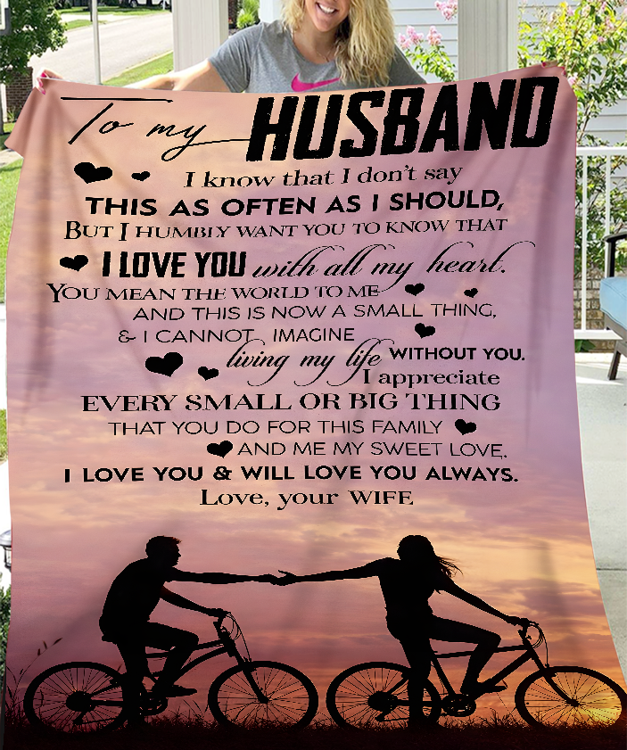 To My Husband Blanket – From Wife With All My Heart