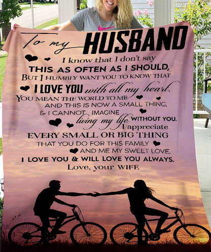 To My Husband Blanket – From Wife With All My Heart