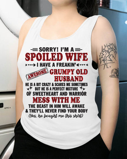 SPOILED WIFE OF AWESOME GRUMPY OLD HUSBAND - PERFECT GIFT  FROM HUSBAND - ntnt00 (SKU12-111-00)