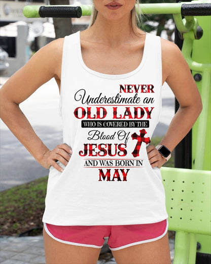 May Old Lady Covered By The Blood Of Jesus Shirt - FROM GIRL - NTNT05 - (SKU2605-69-05)