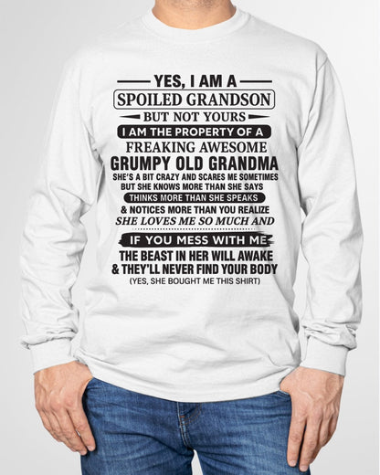Yes I’m A Stubborn Grandson T-Shirt – Birthday Gift From Grandma / Woman - ntnt00 (SKU10-171-00)