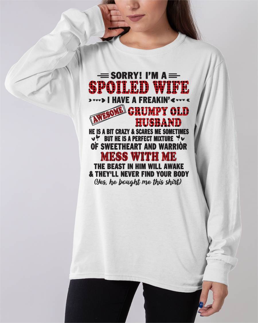 SPOILED WIFE OF AWESOME GRUMPY OLD HUSBAND - PERFECT GIFT  FROM HUSBAND - ntnt00 (SKU12-111-00)