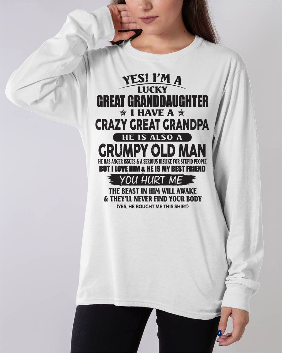 LUCKY GREAT GRANDDAUGHTER OF CRAZY GREAT GRANDPA - PERFECT GIFT FROM GREAT GRANDPA - ntnt00 (SKU12-287-00)