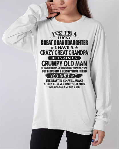 LUCKY GREAT GRANDDAUGHTER OF CRAZY GREAT GRANDPA - PERFECT GIFT FROM GREAT GRANDPA - ntnt00 (SKU12-287-00)