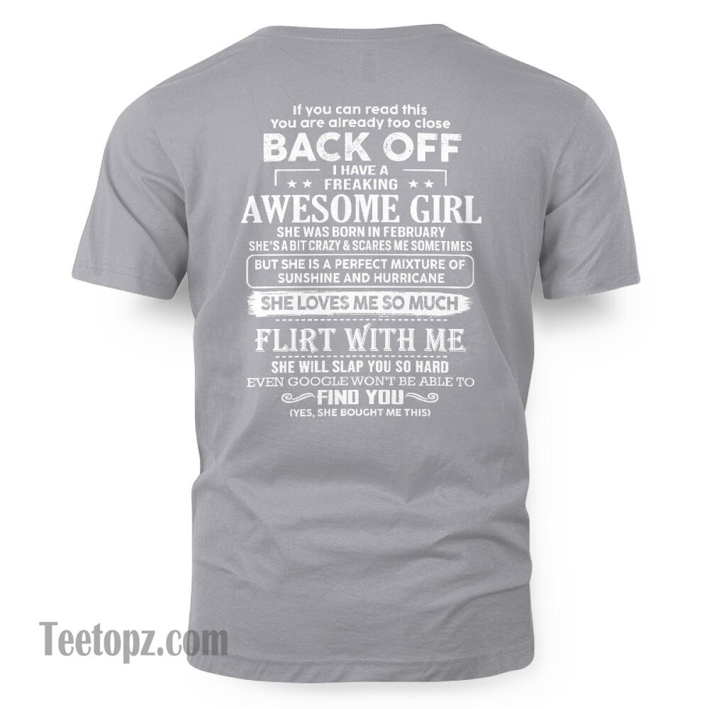 February – Awesome Girlfriend Born In February – Special gift for your Boyfriend – From Wife ntnt02 (SKU06-17-02)