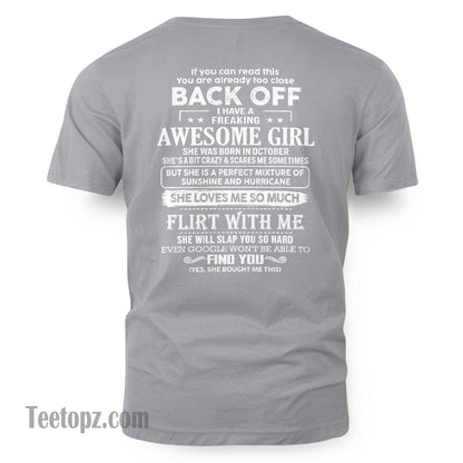 October – Awesome Girlfriend Born In October – Special gift for your Boyfriend – From Wife ntnt10 (SKU06-17-10)