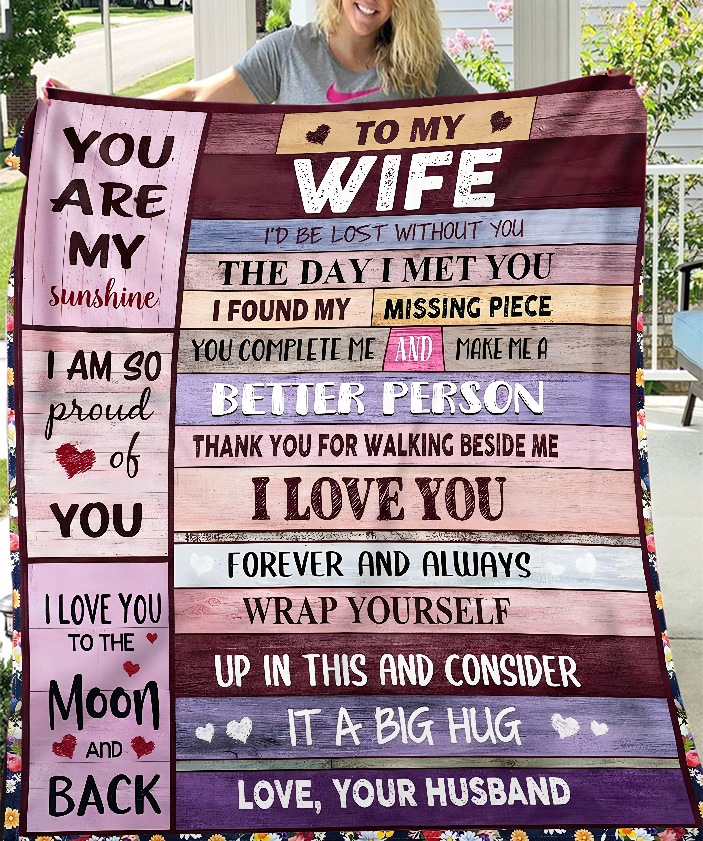 To My Wife Gift Blanket – From Husband With Forever Love