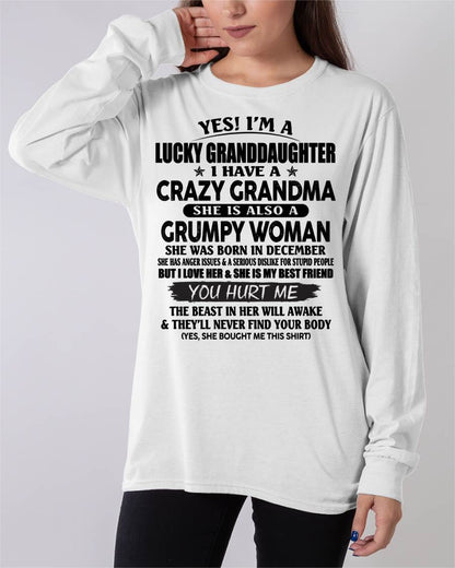 DECEMBER - LUCKY GRANDDAUGHTER OF CRAZY GRANDMA - PERFECT GIFT FROM GRANDMA - ntnt12 (SKU12-146-12)