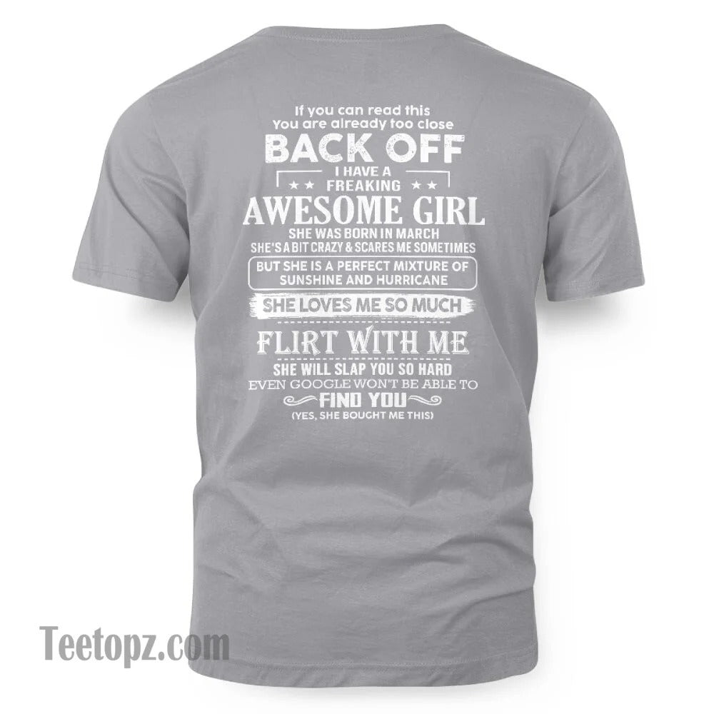 March – Awesome Girlfriend Born In March – Special gift for your Boyfriend – From Wife ntnt03 (SKU06-17-03)