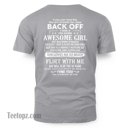 March – Awesome Girlfriend Born In March – Special gift for your Boyfriend – From Wife ntnt03 (SKU06-17-03)