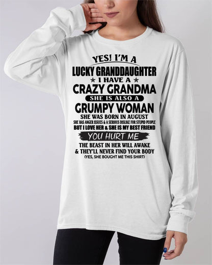AUGUST - LUCKY GRANDDAUGHTER OF CRAZY GRANDMA - PERFECT GIFT FROM GRANDMA - ntnt08 (SKU12-146-08)