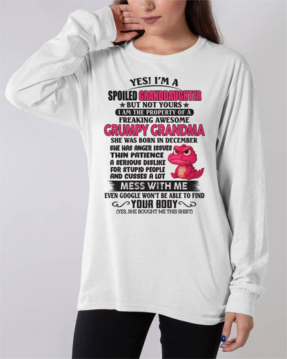 DECEMBER - YES, I'M A SPOILED GRANDDAUGHTER - GIFT FROM GRANDMA - DTSM12 (SKU09-96-12)