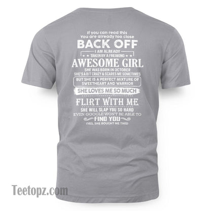 October – Awesome Girlfriend Born In October – Special gift for your Boyfriend – From Wife ntnt10 (SKU06-25-10)