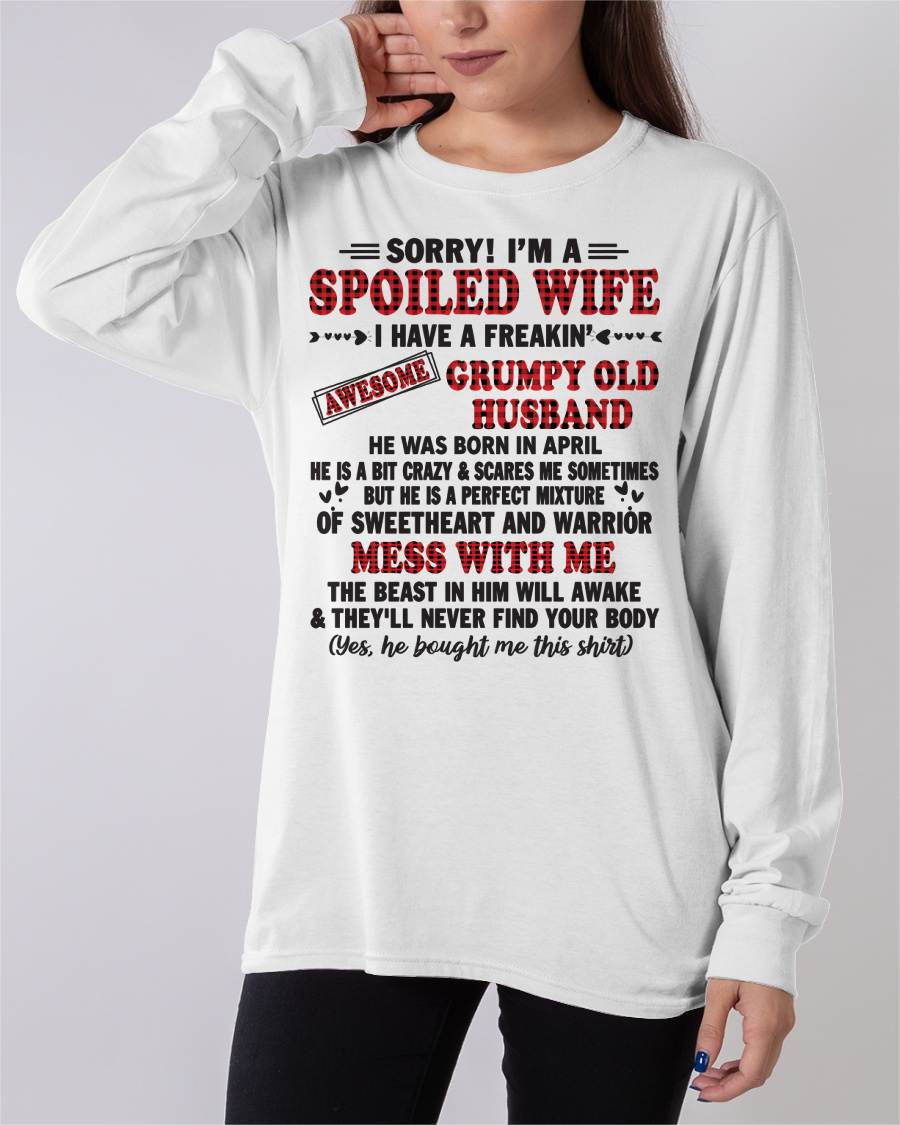 APRIL - SPOILED WIFE OF AWESOME GRUMPY OLD HUSBAND - PERFECT GIFT  FROM HUSBAND - ntnt04 (SKU12-111-04)