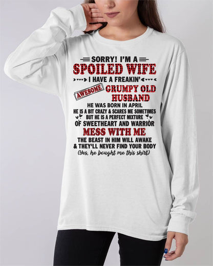 APRIL - SPOILED WIFE OF AWESOME GRUMPY OLD HUSBAND - PERFECT GIFT  FROM HUSBAND - ntnt04 (SKU12-111-04)
