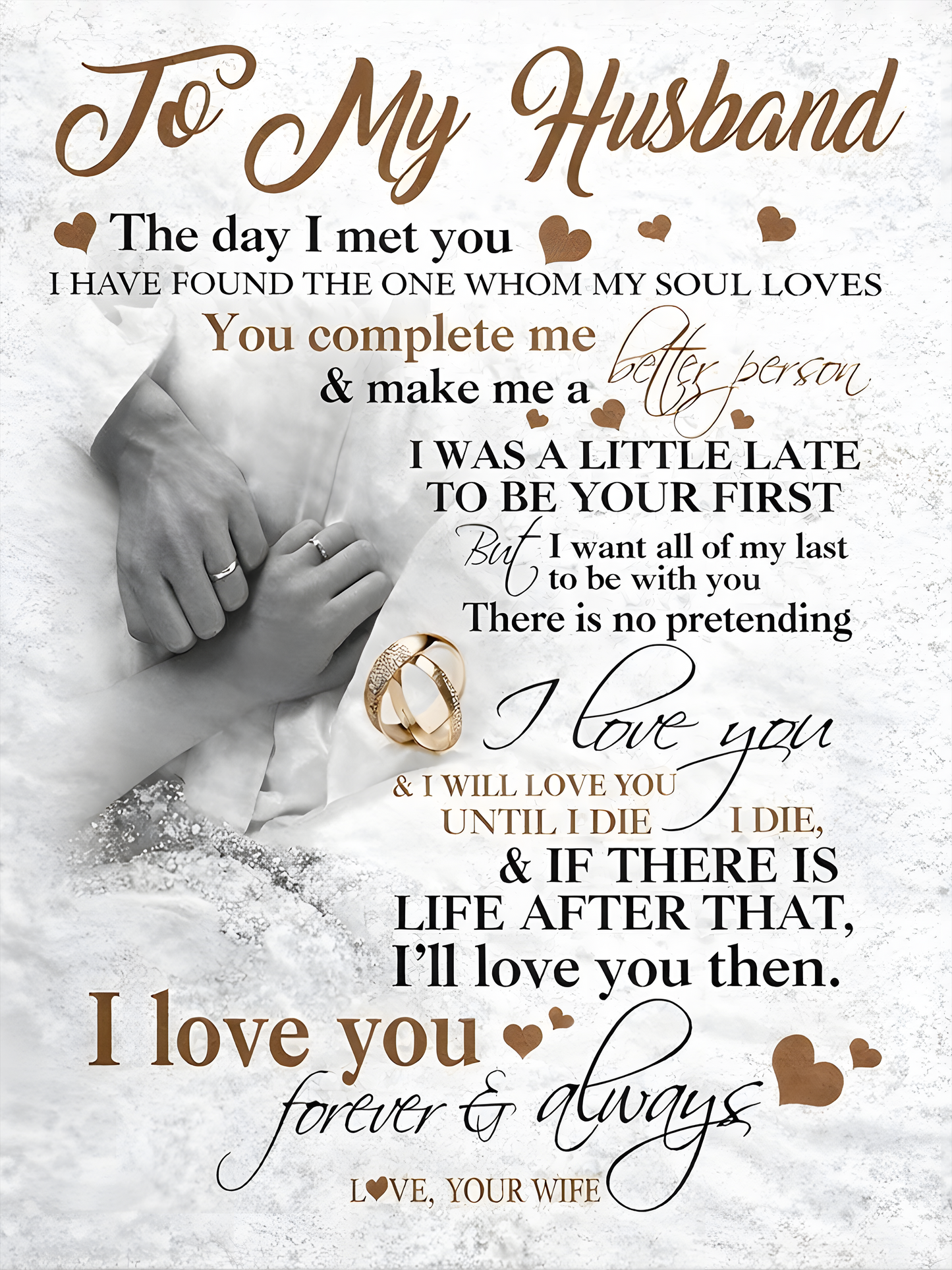 To My Husband Blanket – From Wife, My Forever And Always
