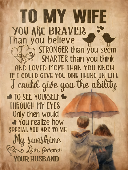 To My Wife Gift Blanket – Wrapped With Love From Your Husband (SKU26B-01153)