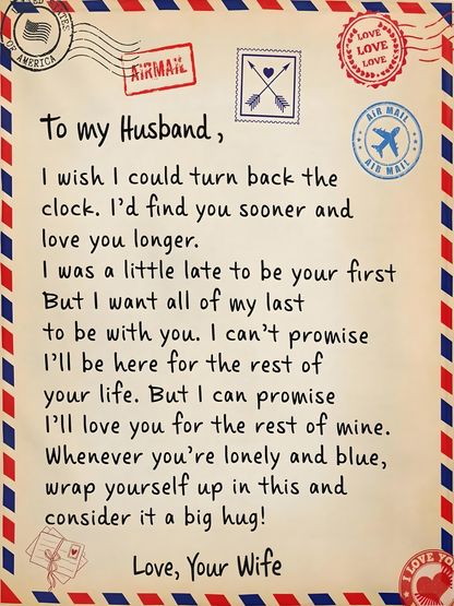 To My Dear Husband Blanket – A Love Letter From Wife