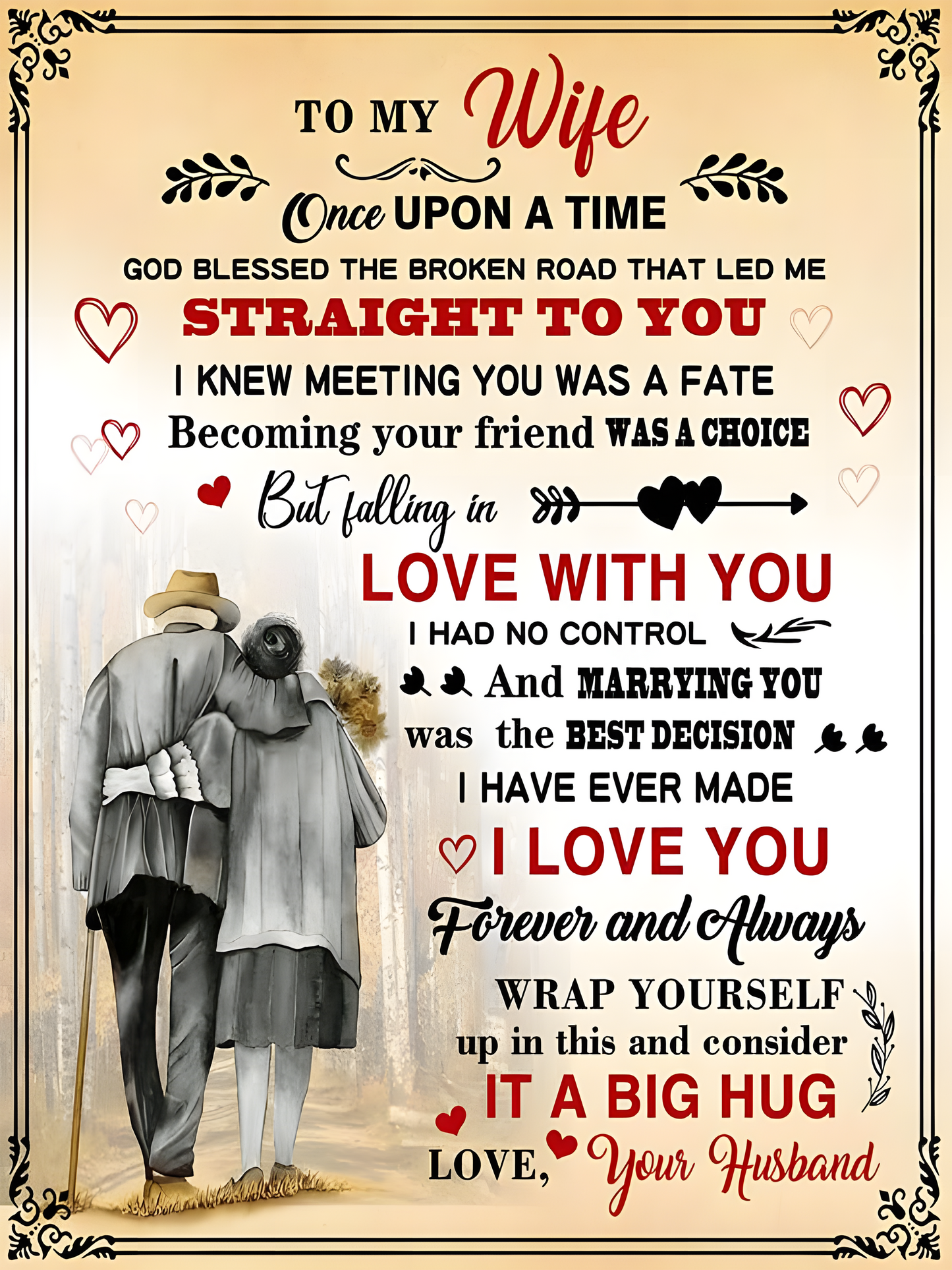 To My Wife Blanket – A Heartfelt Love Note From Your Husband (SKU26B-01155)