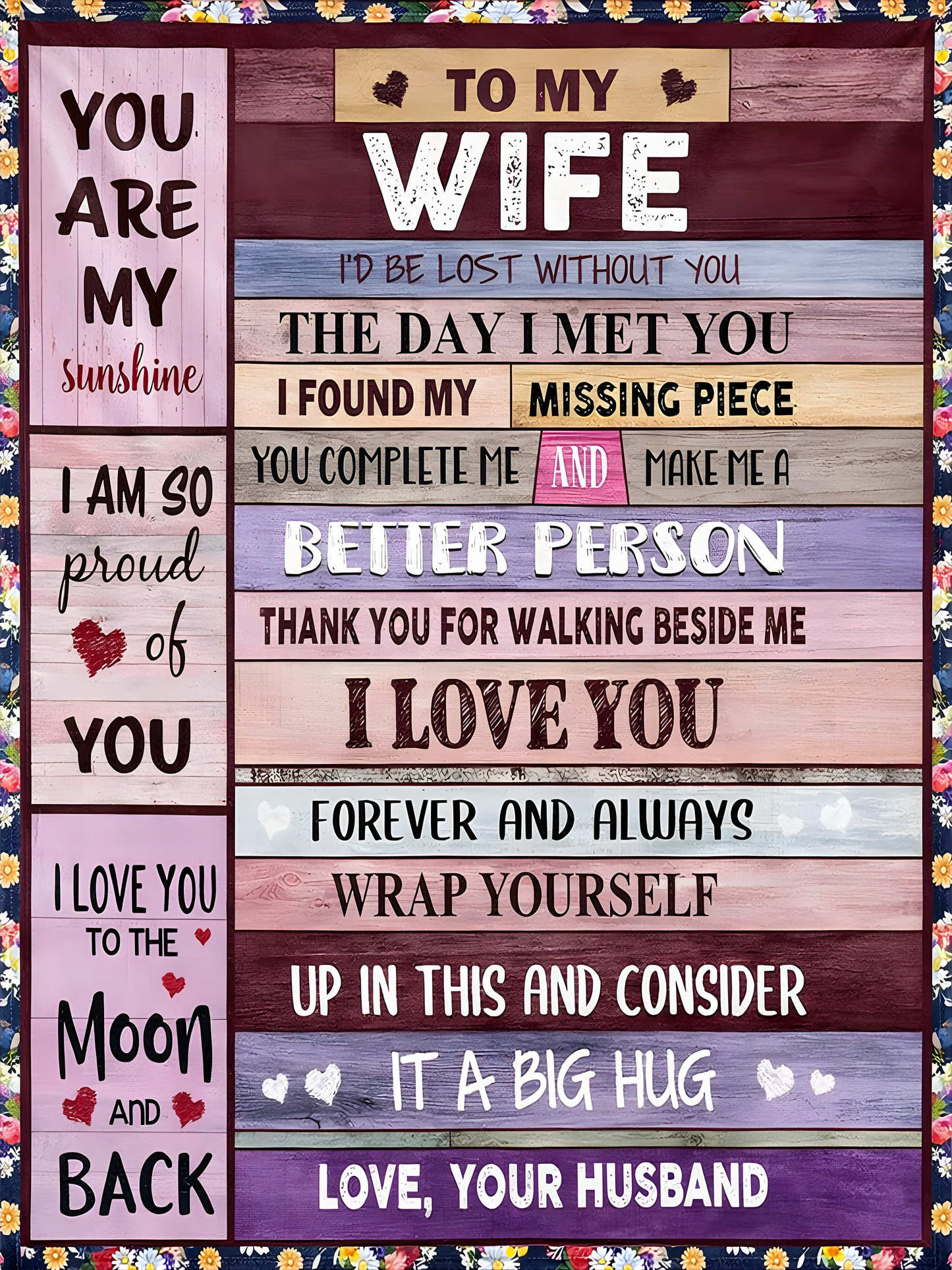 To My Wife Gift Blanket – From Husband With Forever Love