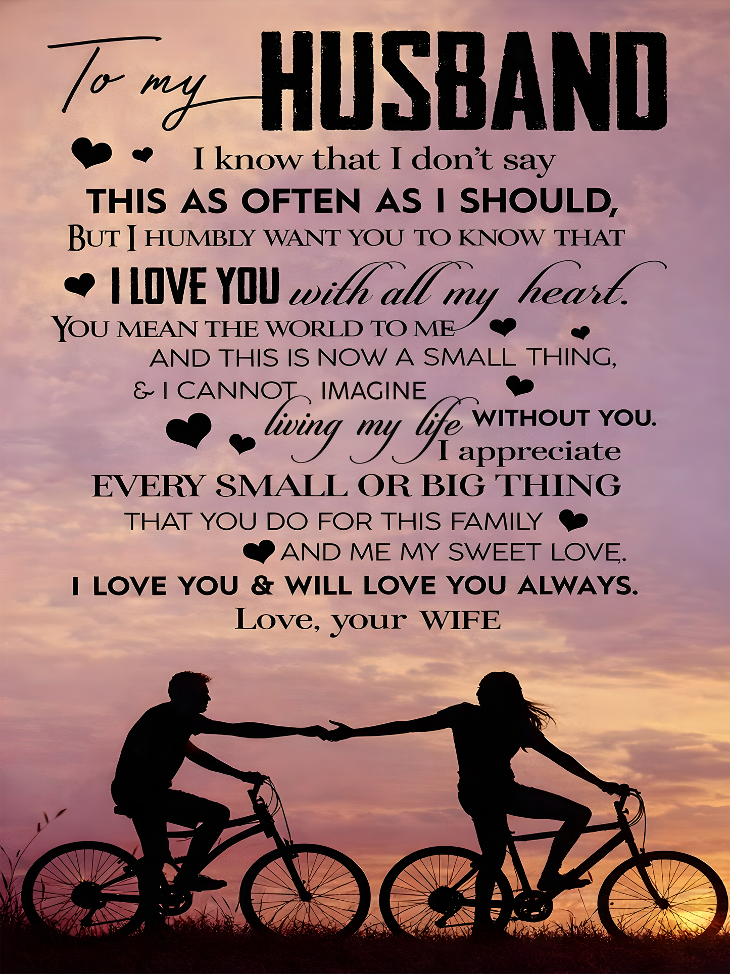 To My Husband Blanket – From Wife With All My Heart
