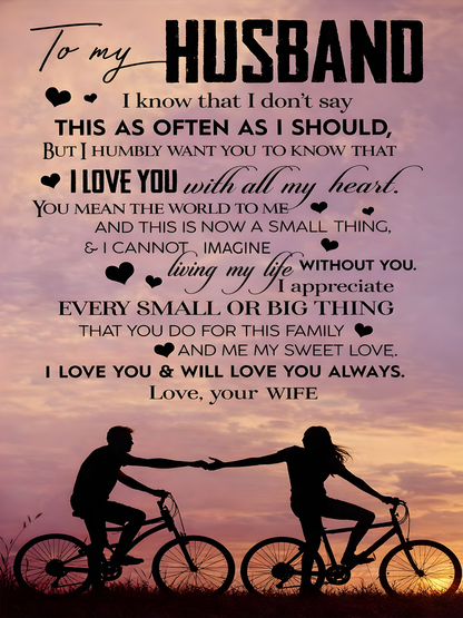 To My Husband Blanket – From Wife With All My Heart