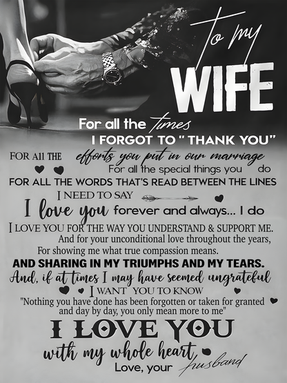To My Wife Blanket – A Love Story From Husband