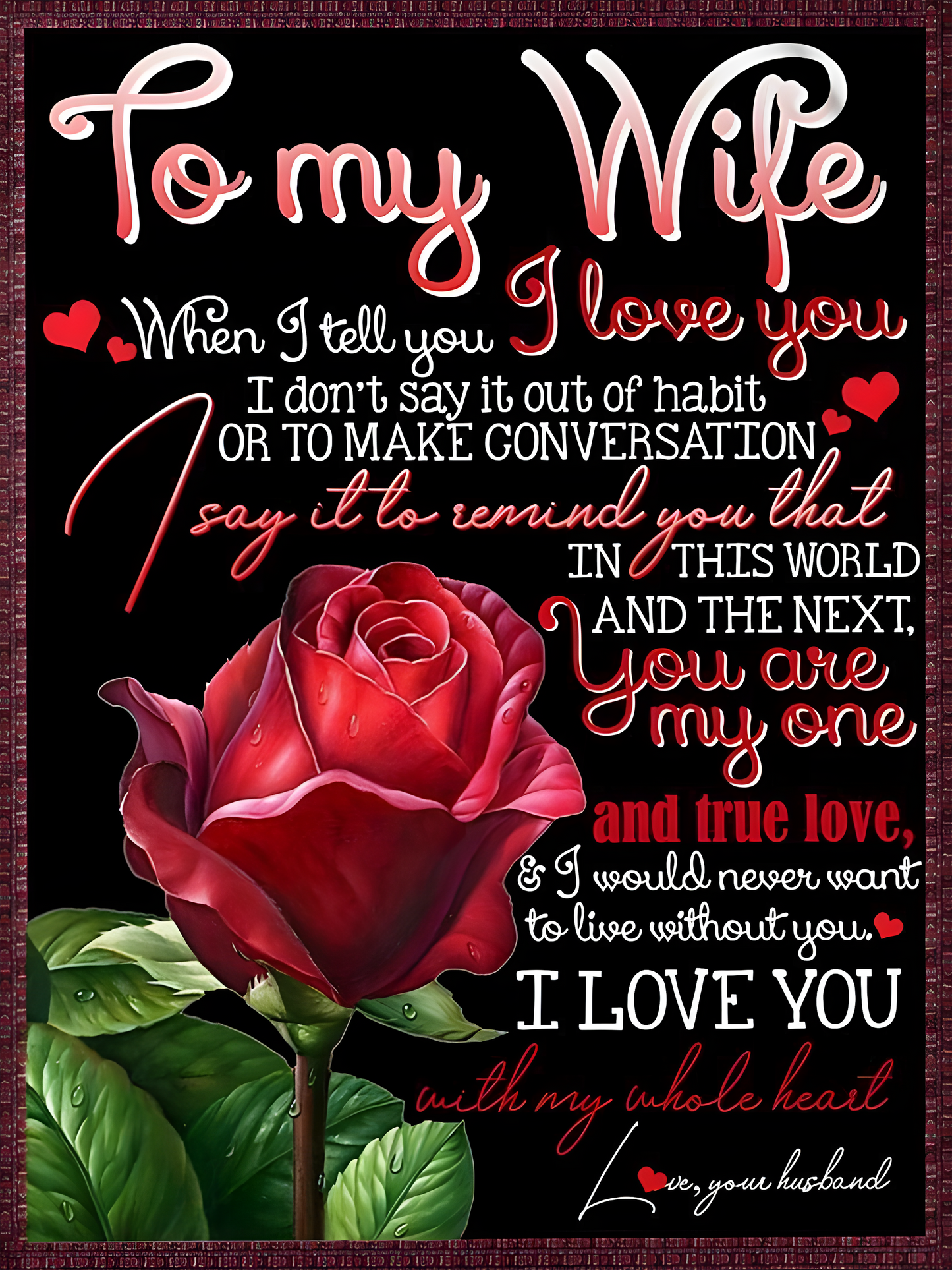 To My Beautiful Wife Blanket – All My Love From Your Husband (SKU26B-01-68)