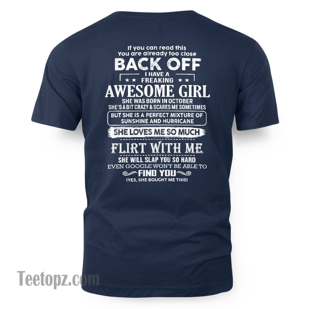 October – Awesome Girlfriend Born In October – Special gift for your Boyfriend – From Wife ntnt10 (SKU06-17-10)