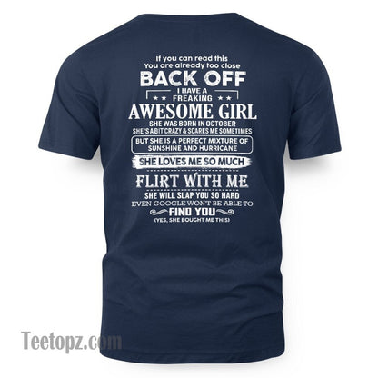 October – Awesome Girlfriend Born In October – Special gift for your Boyfriend – From Wife ntnt10 (SKU06-17-10)