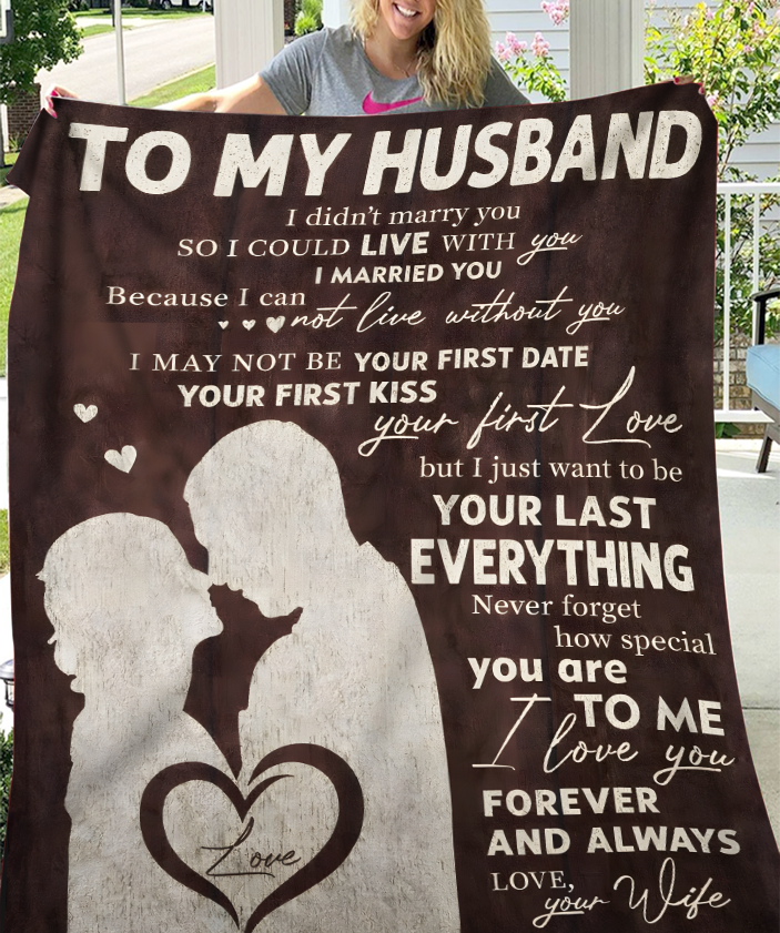 To My Husband Gift Blanket – From Wife With All My Heart