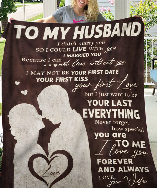 To My Husband Gift Blanket – From Wife With All My Heart
