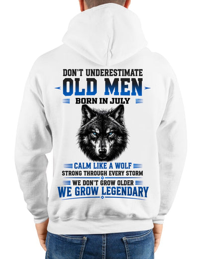 July Old Men Wolf Shirt – Calm Like a Wolf, We Grow Legendary T-Shirt - From Boy - NTNT07 - (SKU2608-574-07)