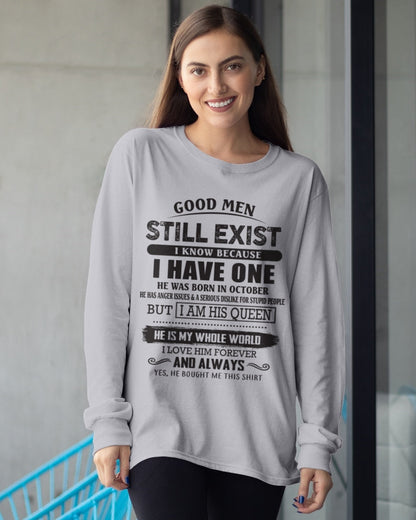 October - Good Men Still Exist - Perfect Gift For Your Girlfriend, Wife From Husband / Man - ntnt10 (SKU07-166-10)