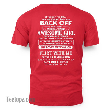 October – Awesome Girlfriend Born In October – Special gift for your Boyfriend – From Wife ntnt10 (SKU06-25-10)
