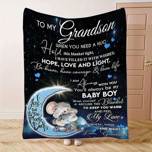 BLANKET FOR GRANDSON FROM GRANDMA – COMFORT & WARMTH GIFT Sherpa Fleece Blanket -FULL