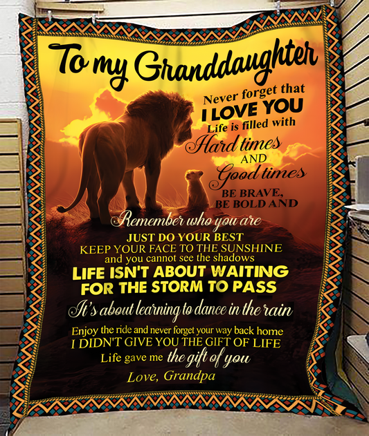 To My Grandaughter Blanket – Wrapped In Love From Granpa(SKUB11-99)