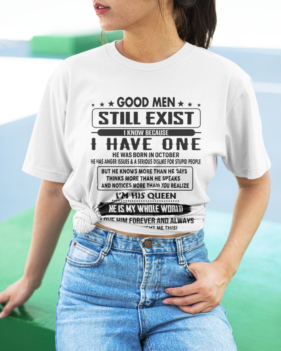 October - Good men Still Exist - gift for your girlfriend, wife from Husband - ntnt10 (SKU-GM-10)