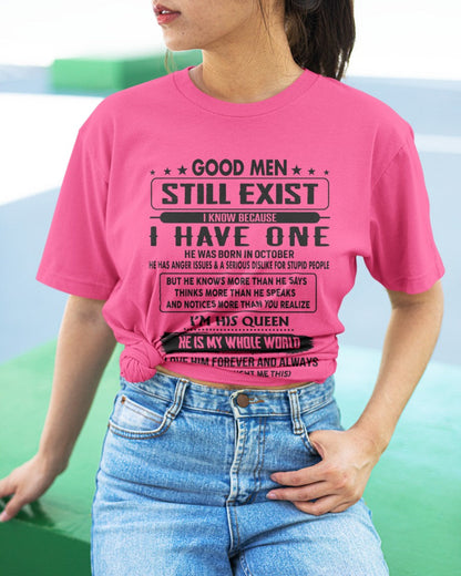 October - Good men Still Exist - gift for your girlfriend, wife from Husband - ntnt10 (SKU-GM-10)