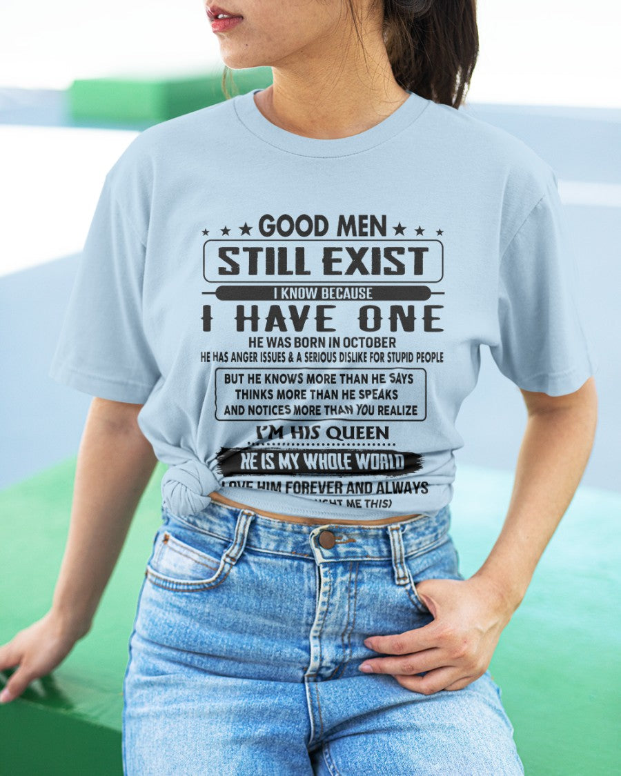 October - Good men Still Exist - gift for your girlfriend, wife from Husband - ntnt10 (SKU-GM-10)