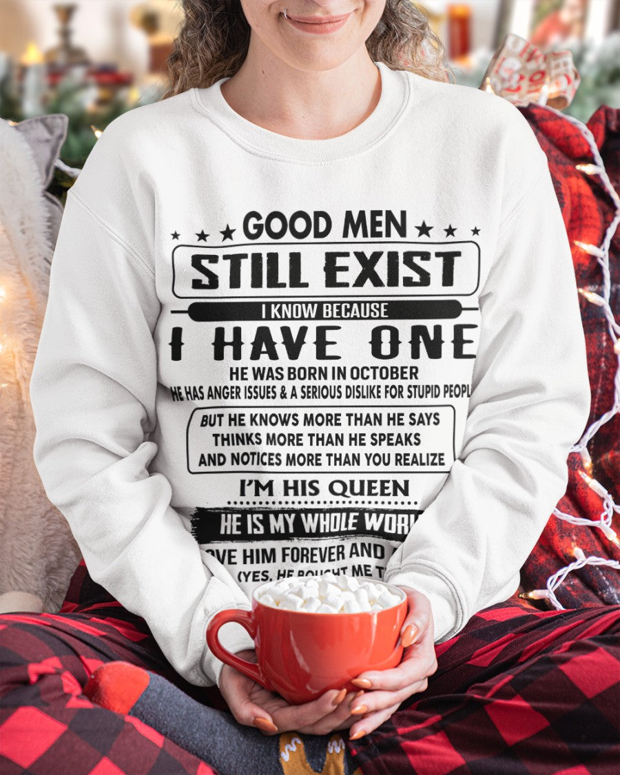 October - Good men Still Exist - gift for your girlfriend, wife from Husband - ntnt10 (SKU-GM-10)