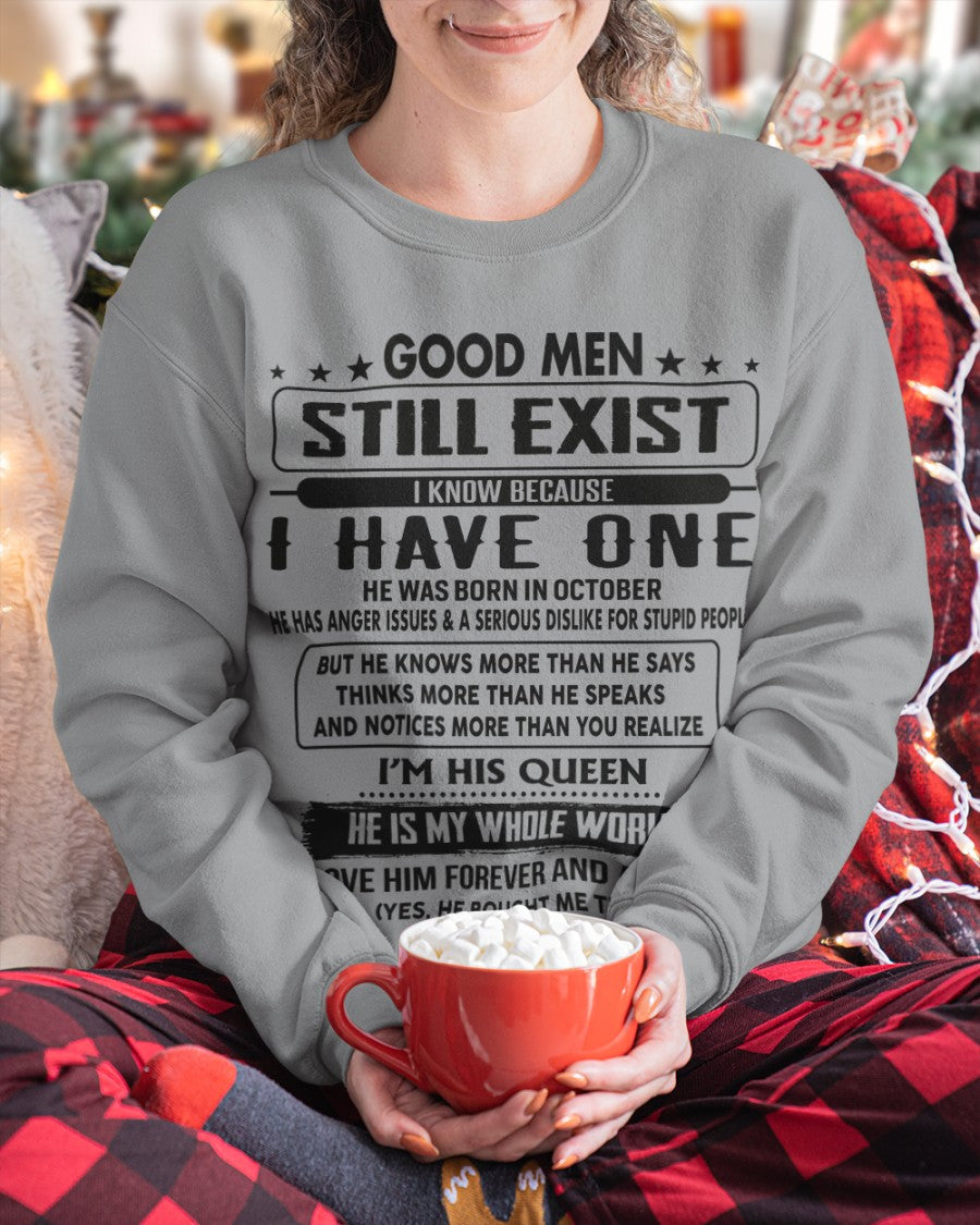 October - Good men Still Exist - gift for your girlfriend, wife from Husband - ntnt10 (SKU-GM-10)