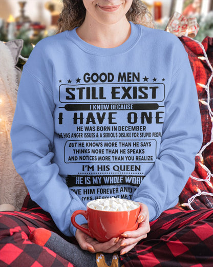 December - Good men Still Exist - gift for your girlfriend, wife from Husband - ntnt12 (SKU-GM-12)