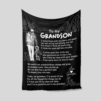 Special Gift For Grand Son Blanket - From Grandpa