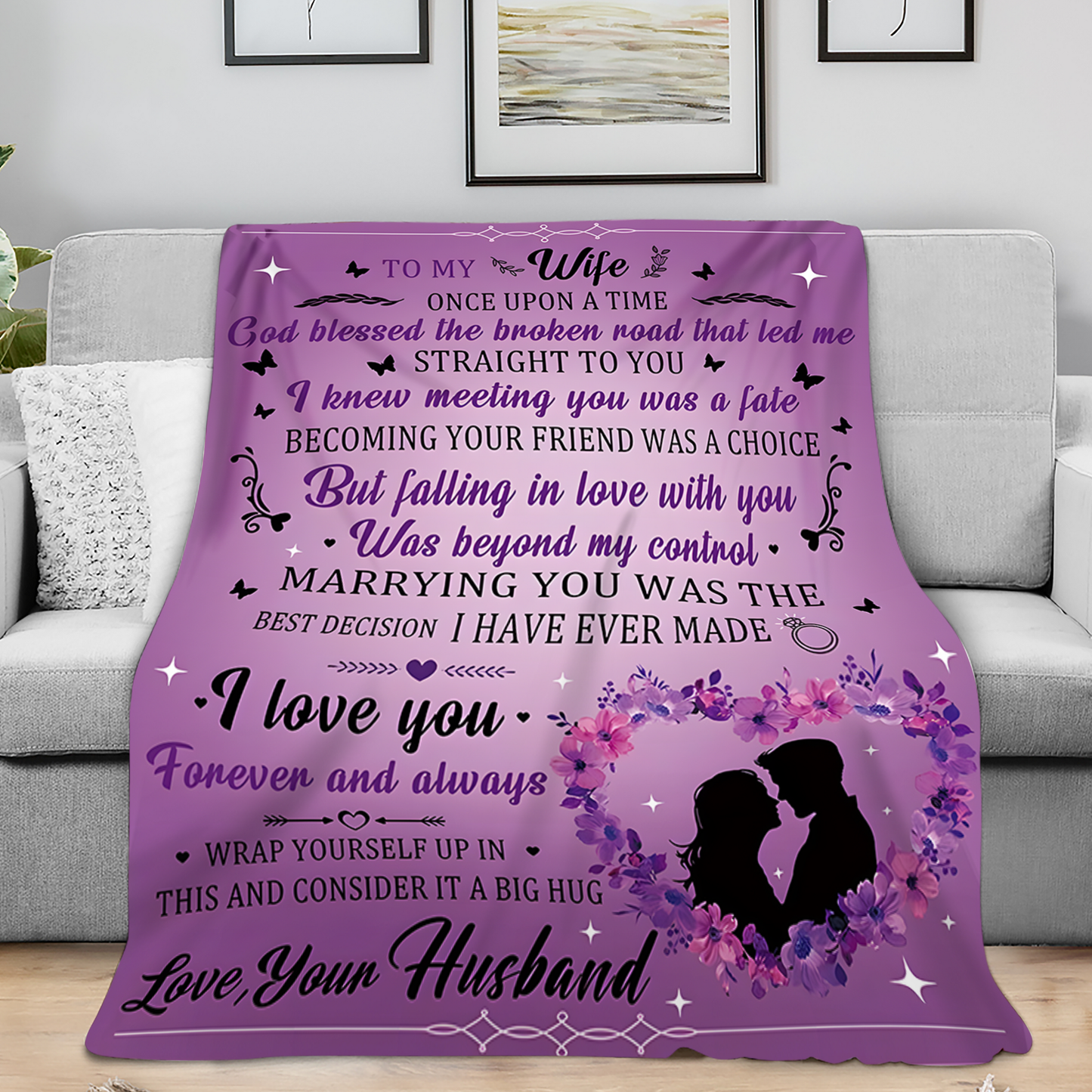 To My Wife Blanket – A Romantic Gift From Your Husband, With All My Love
