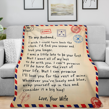 To My Dear Husband Blanket – A Love Letter From Wife