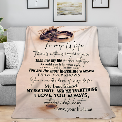 To My Wife Blanket – From Husband, My Forever And Always