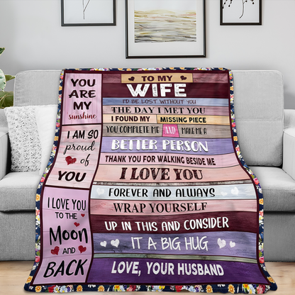 To My Wife Gift Blanket – From Husband With Forever Love