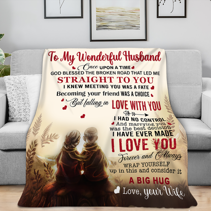 To My Wonderful Husband – A Blanket Full of Love From Your Wife (SKU26B-01215)